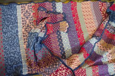 Preview: Invero Schal Flora Provence, reine Baumwolle, Biobaumwolle (kbA